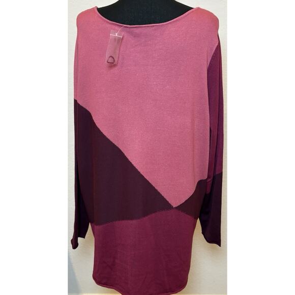 Kim Gravel Belle Pink Color Block Sweater Size 1X NWOT - Picture 3 of 4